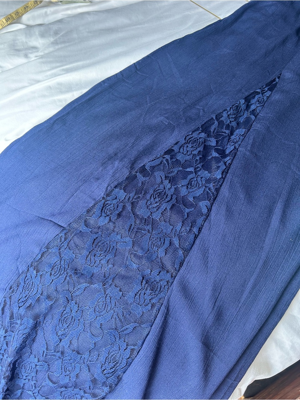 VENUS Whimsigoth Navy Strapless Lace-Panel Palazzo Jumpsuit - Picture 5 of 9
